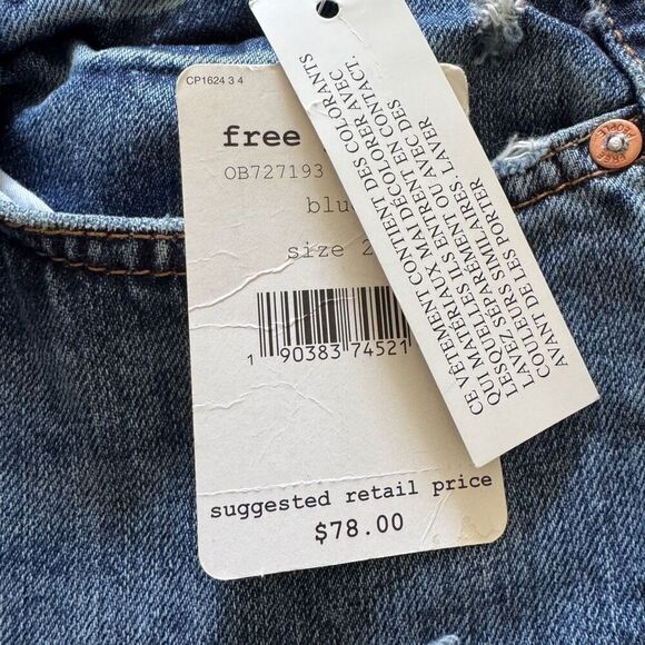 Free People We The Free Medium Wash Blue Slim Fit Jeans 29 - Picture 6 of 10